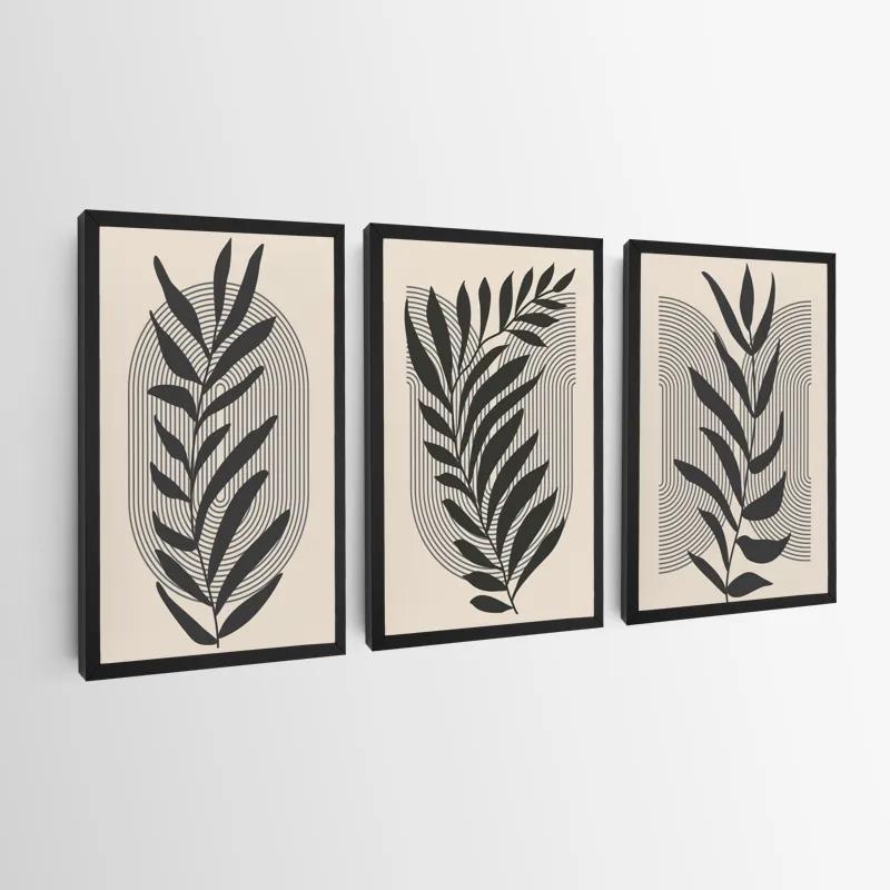 többrészes vászonkép Dark Grey Leaf mockup 0