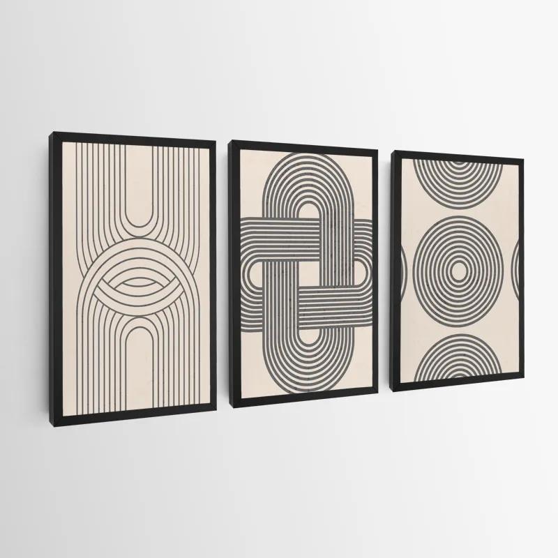 többrészes vászonkép Geometric Cream Design mockup 0