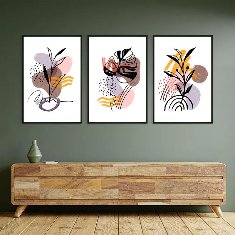 többrészes vászonkép Pretty Leaf mockup 2