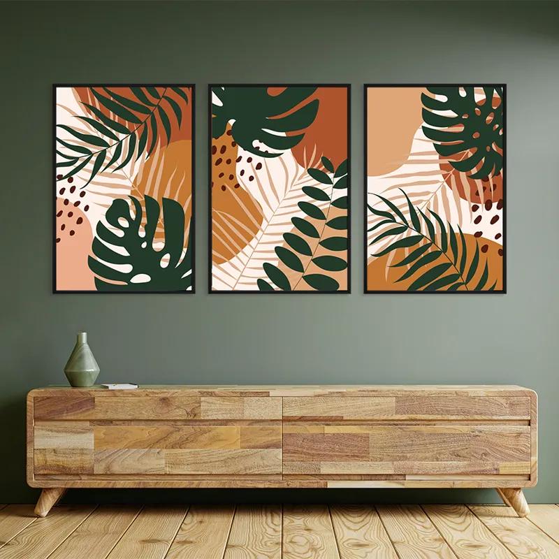 többrészes vászonkép Tropical Green Leaves mockup 2