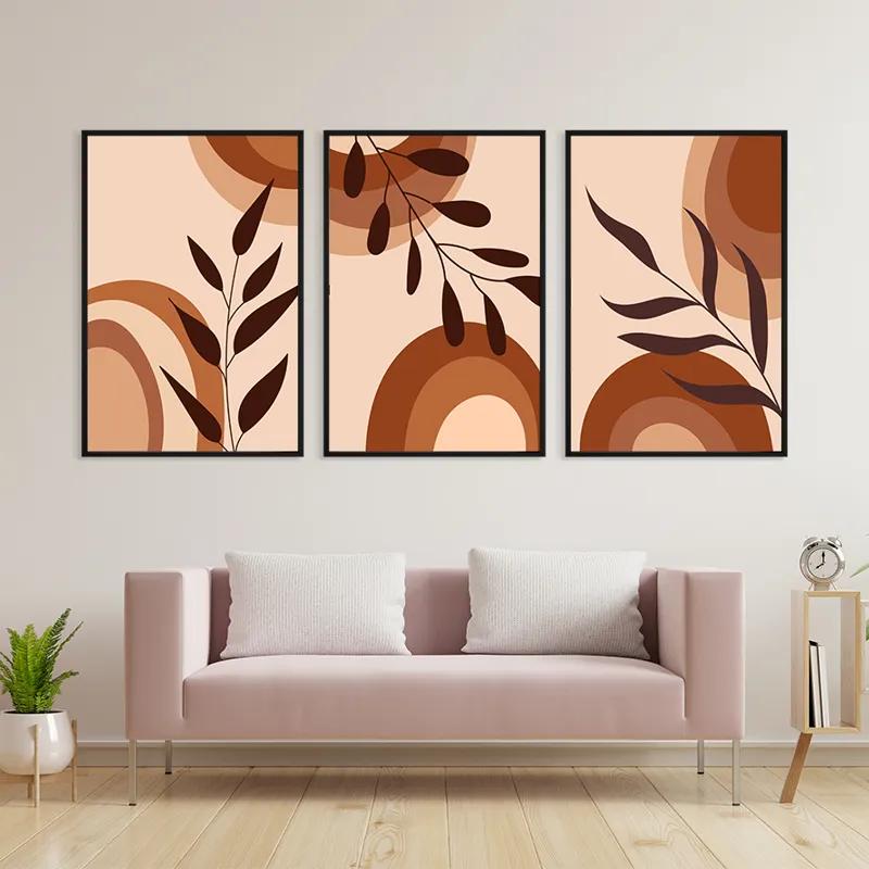 többrészes vászonkép Brownbstract mockup 3