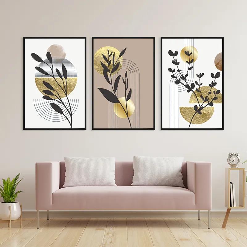 többrészes vászonkép Goldrown Leaf mockup 3