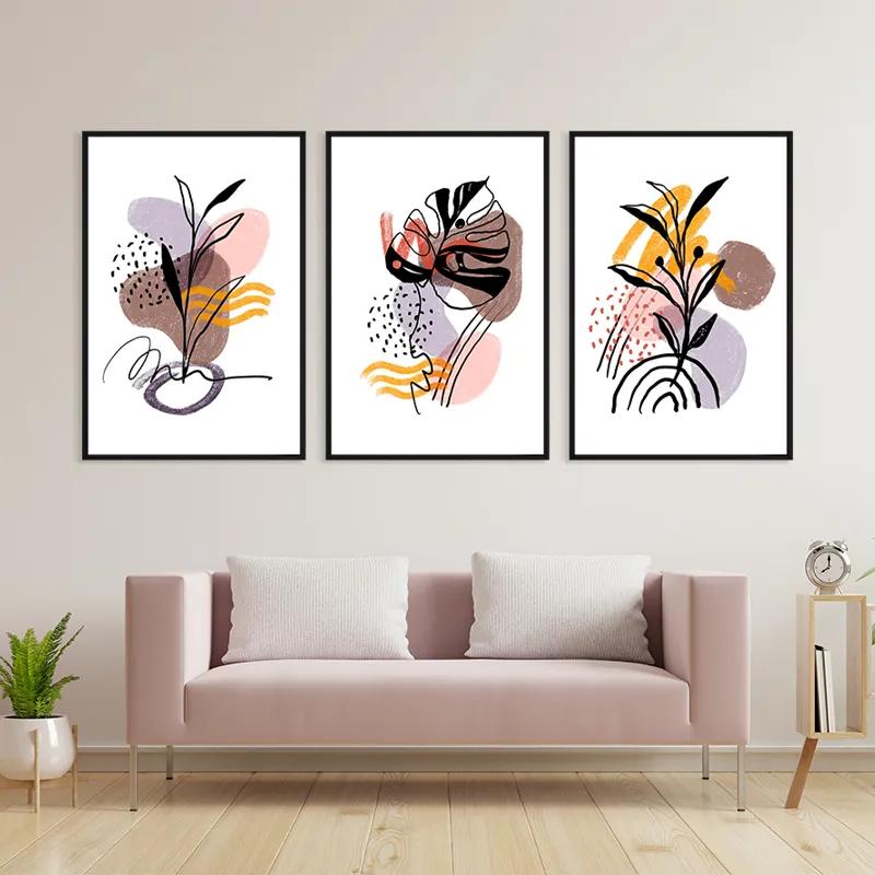 többrészes vászonkép Pretty Leaf mockup 3