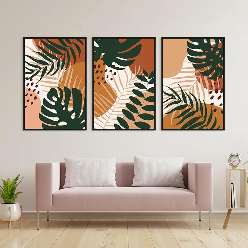 többrészes vászonkép Tropical Green Leaves mockup 3