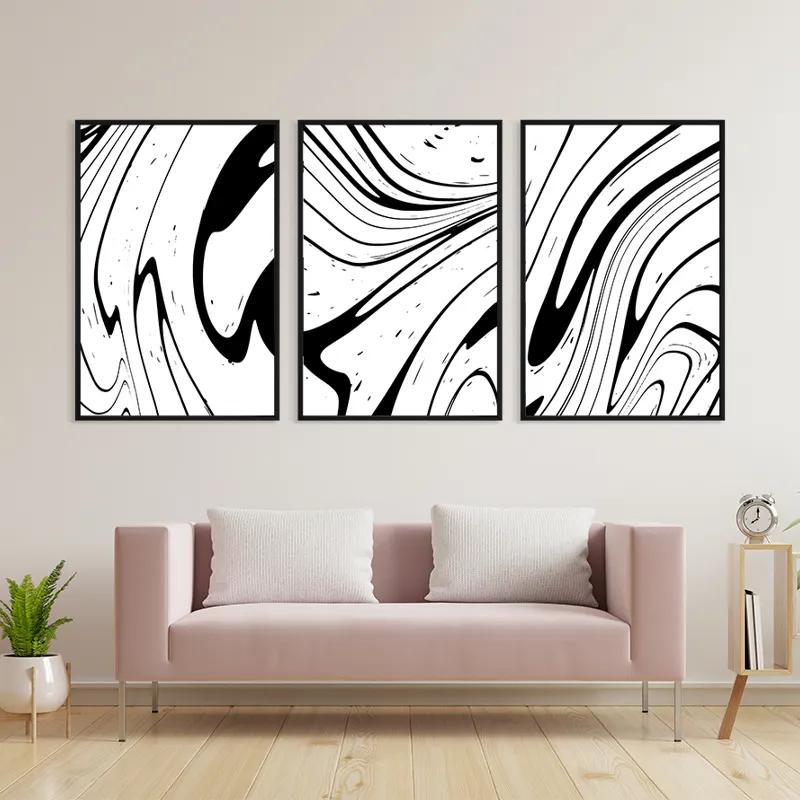 többrészes vászonkép White Marblert mockup 3