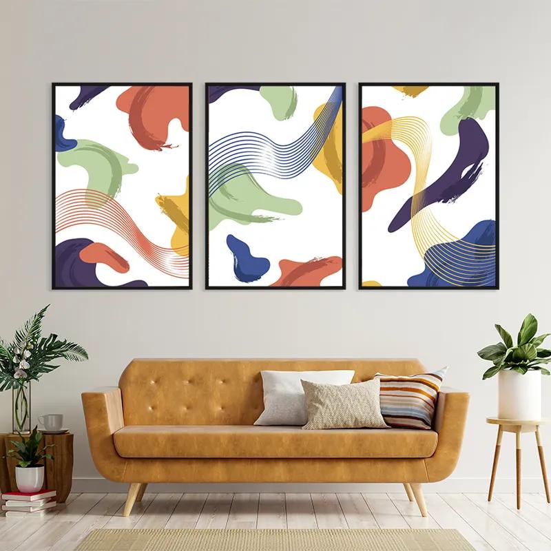 többrészes vászonkép Color Mix Lines mockup 4