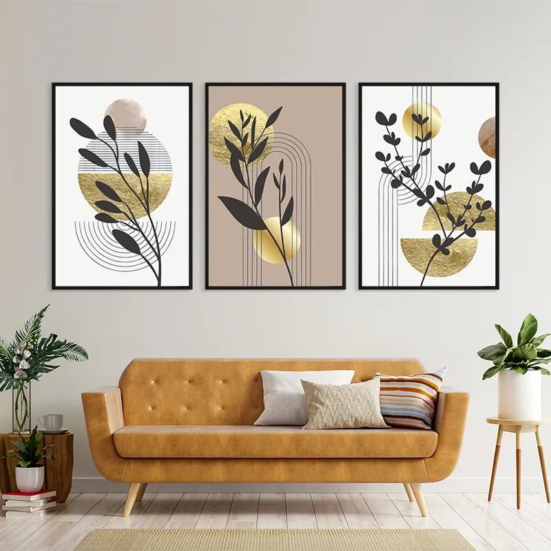 többrészes vászonkép Goldrown Leaf mockup 4