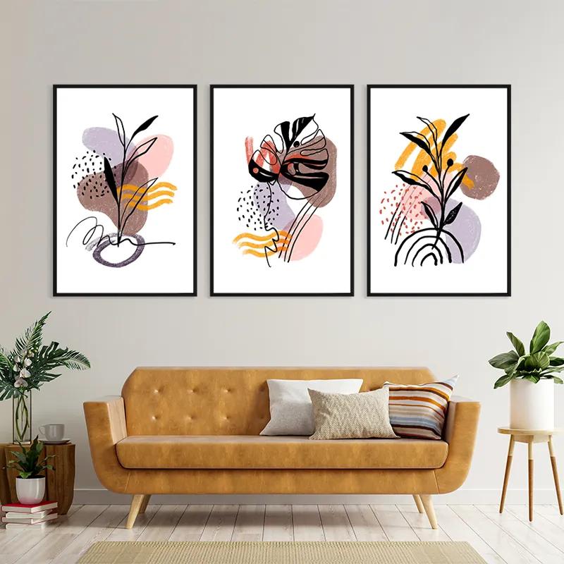 többrészes vászonkép Pretty Leaf mockup 4