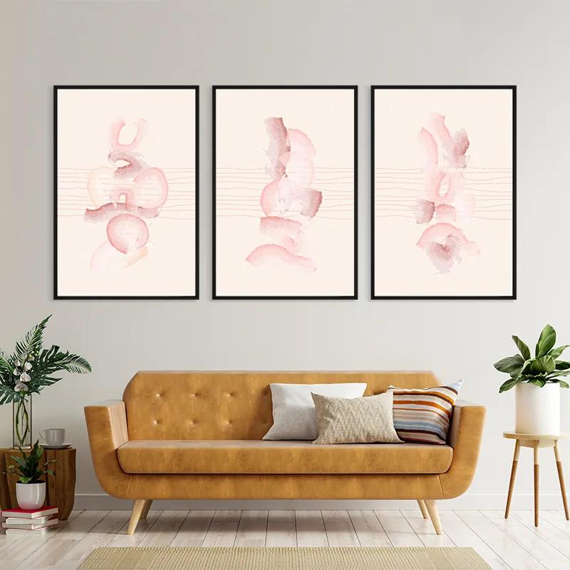 többrészes vászonkép Pretty Pink Shape mockup 4