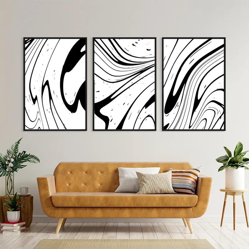 többrészes vászonkép White Marblert mockup 4