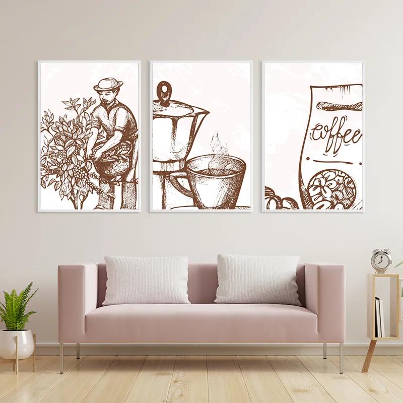 többrészes vászonkép Coffee Set mockup 3