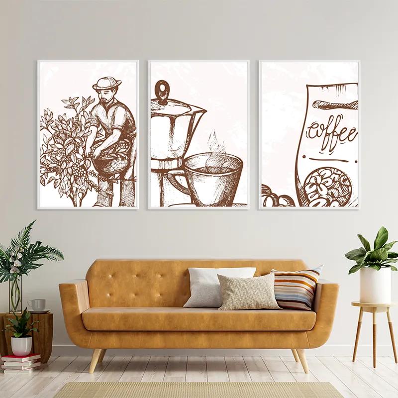 többrészes vászonkép Coffee Set mockup 4