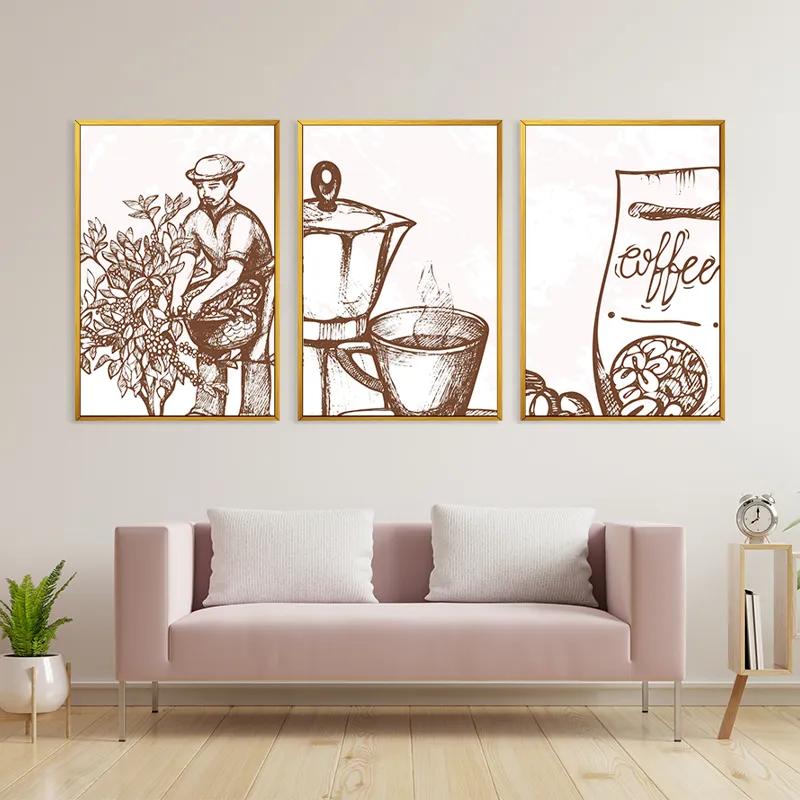 többrészes vászonkép Coffee Set mockup 3