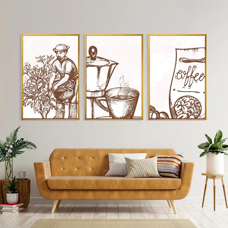 többrészes vászonkép Coffee Set mockup 4