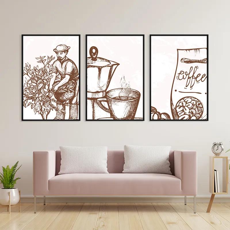 többrészes vászonkép Coffee Set mockup 3