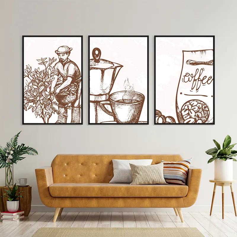 többrészes vászonkép Coffee Set mockup 4