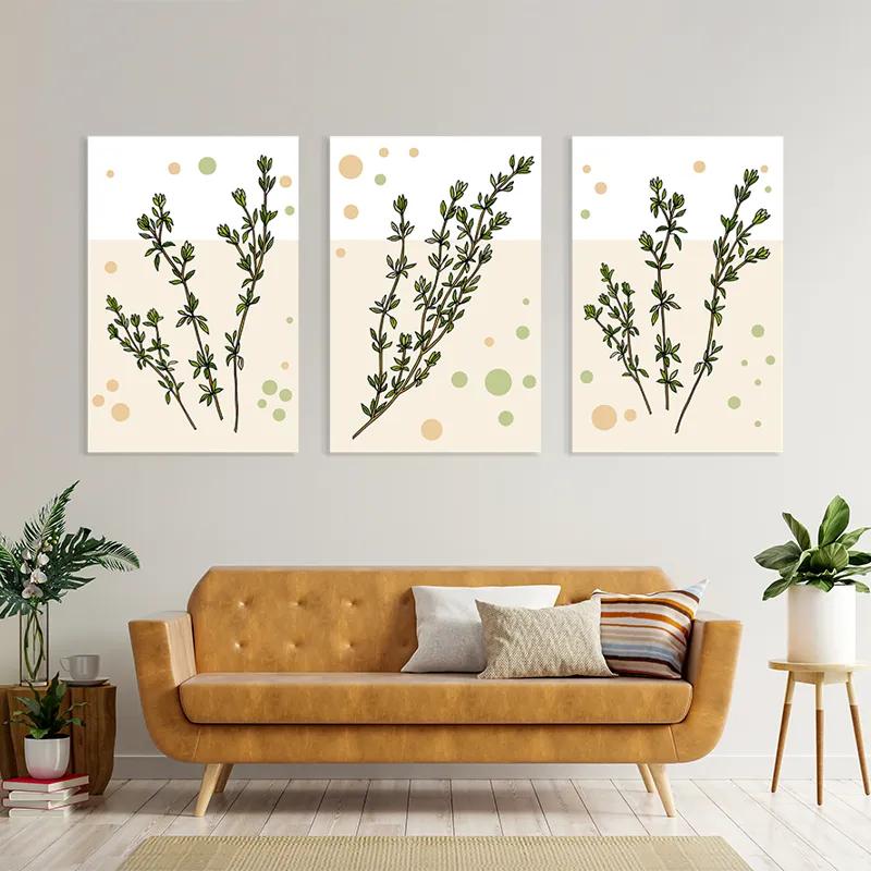 többrészes vászonkép Fresh Herbs mockup 4