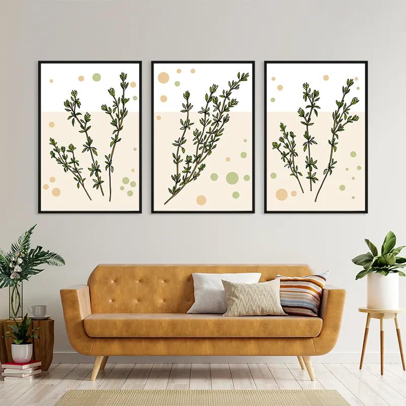 többrészes vászonkép Fresh Herbs mockup 4