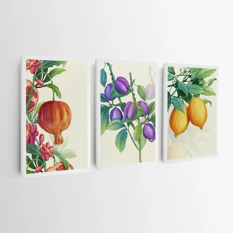 többrészes vászonkép Watercolor Fruit Set mockup 0