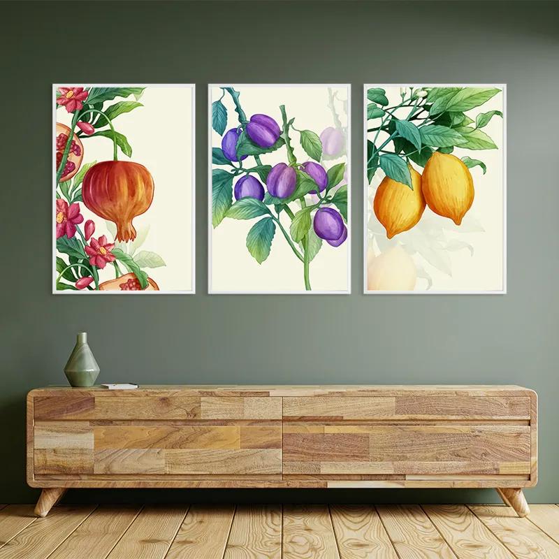 többrészes vászonkép Watercolor Fruit Set mockup 2