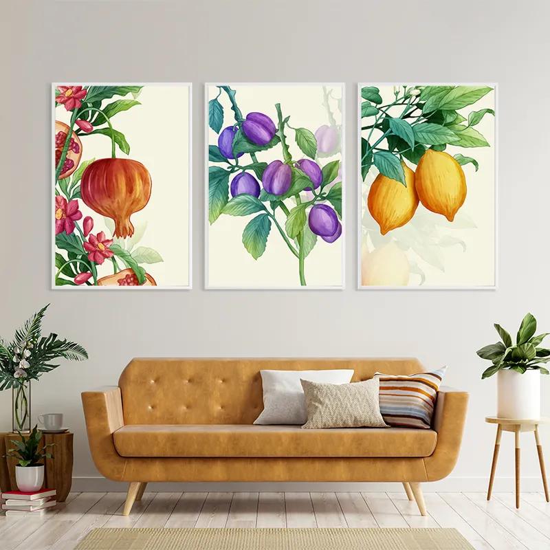 többrészes vászonkép Watercolor Fruit Set mockup 4