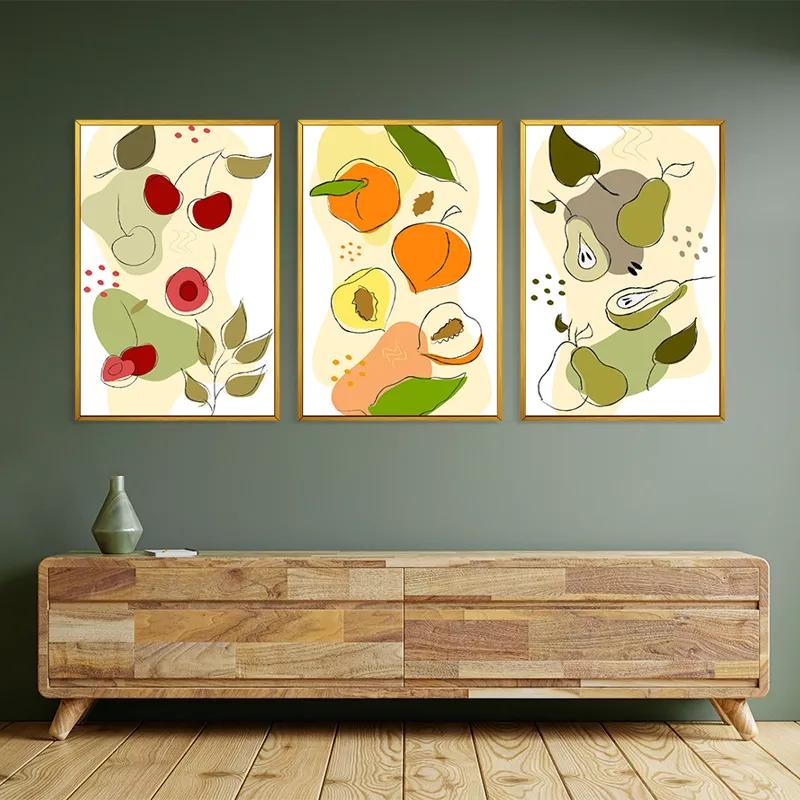 többrészes vászonkép Minimalist Fruits mockup 2