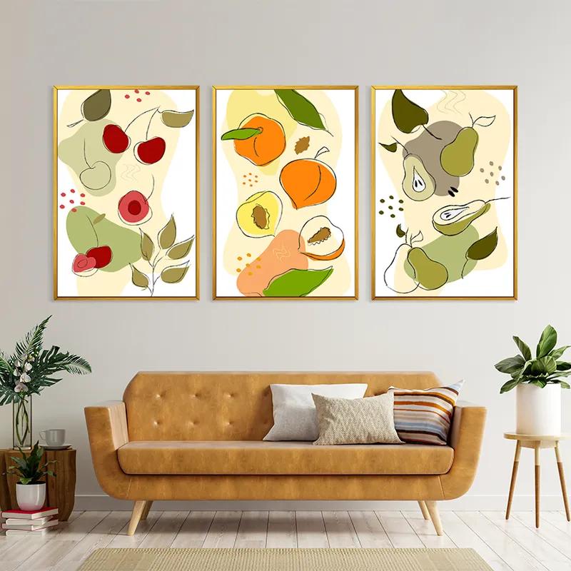 többrészes vászonkép Minimalist Fruits mockup 4