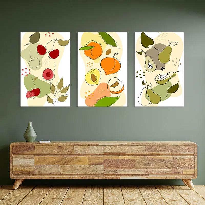 többrészes vászonkép Minimalist Fruits mockup 2