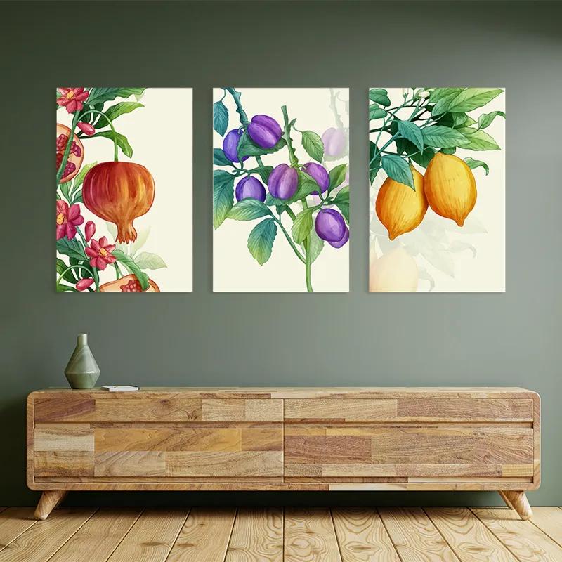 többrészes vászonkép Watercolor Fruit Set mockup 2