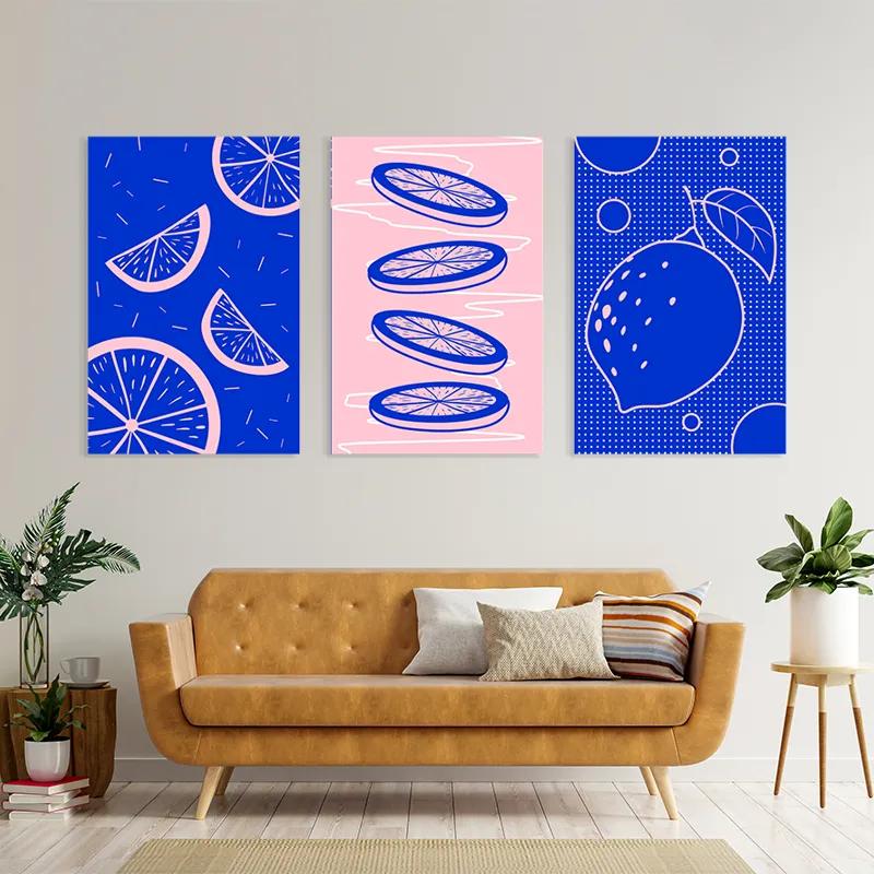 többrészes vászonkép Lemon Set mockup 4