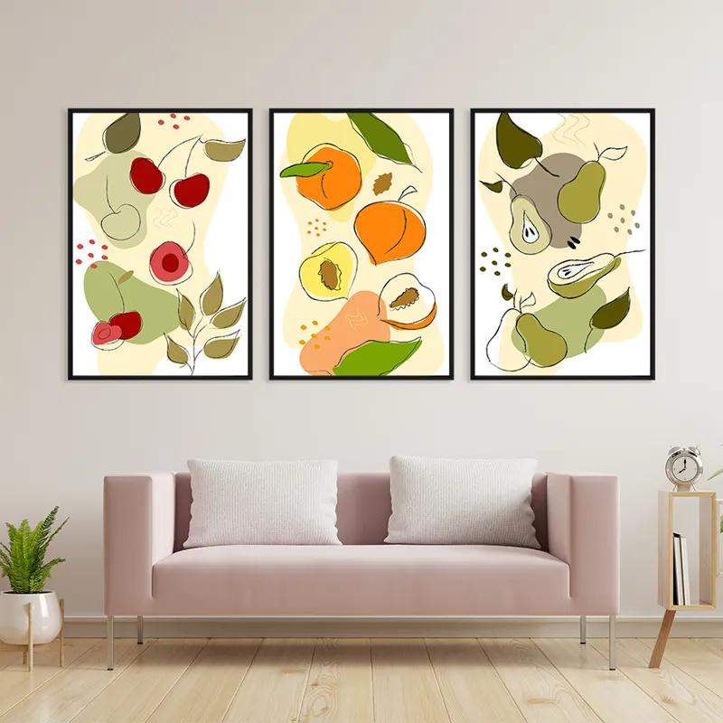 többrészes vászonkép Minimalist Fruits mockup 3