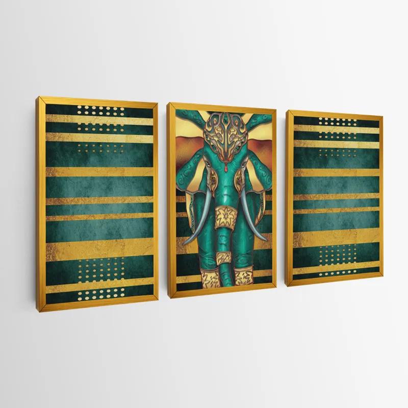 többrészes vászonkép Bluend Gold Elephant mockup 0