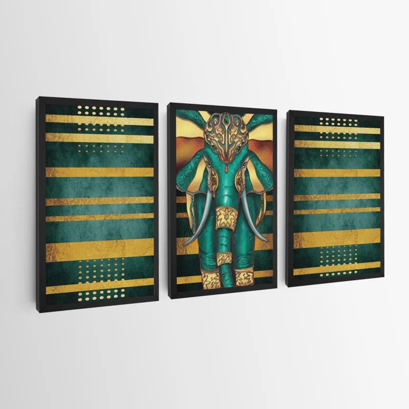 többrészes vászonkép Bluend Gold Elephant mockup 0