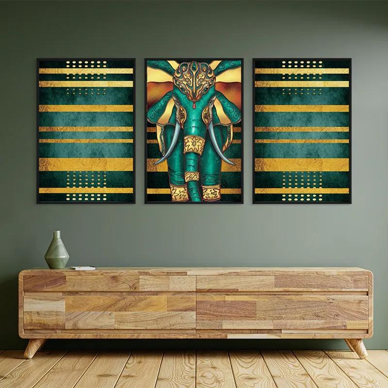 többrészes vászonkép Bluend Gold Elephant mockup 2