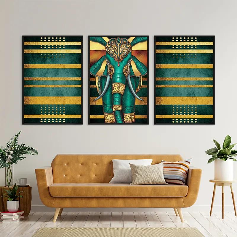 többrészes vászonkép Bluend Gold Elephant mockup 4