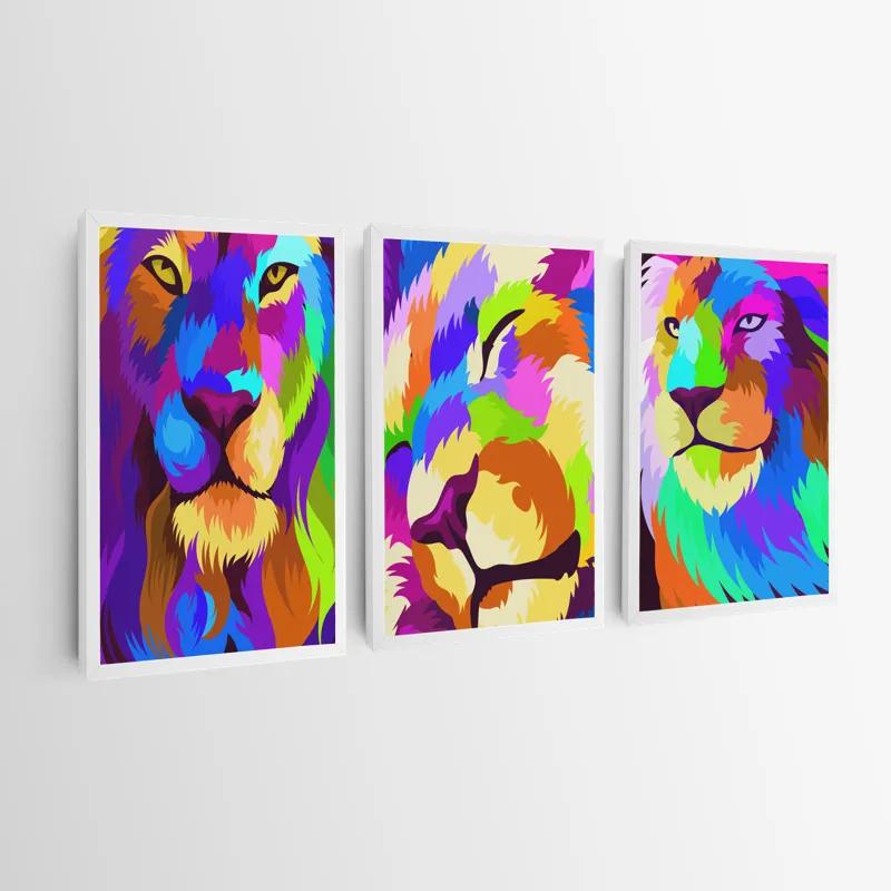 többrészes vászonkép Lion Set mockup 0