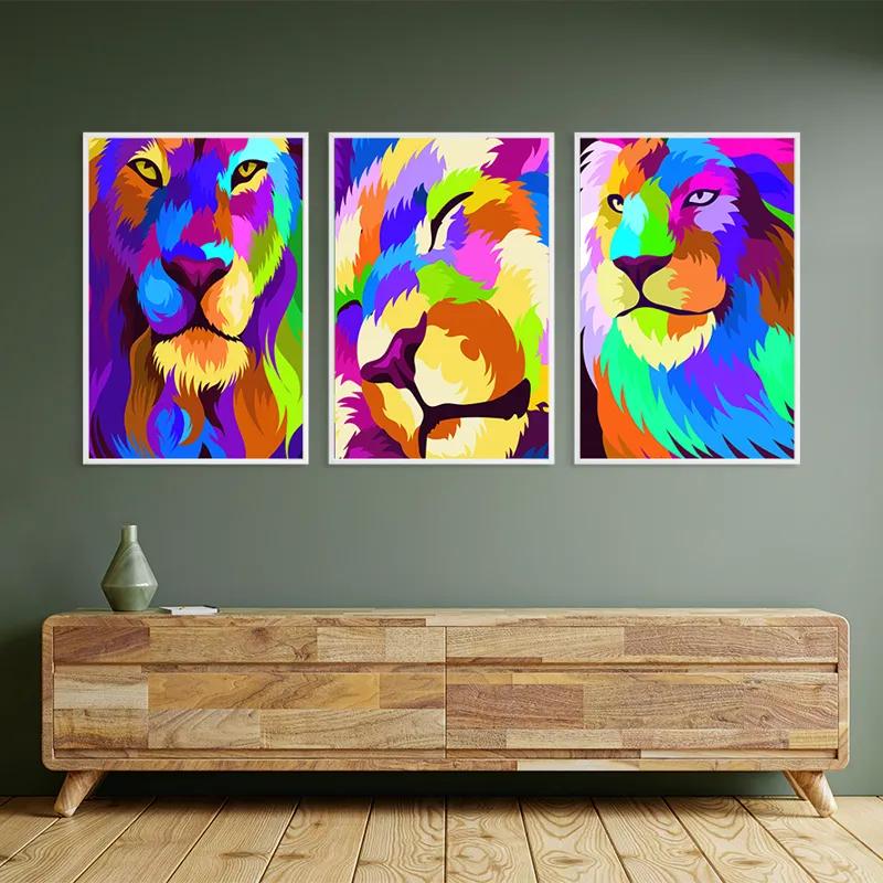 többrészes vászonkép Lion Set mockup 2