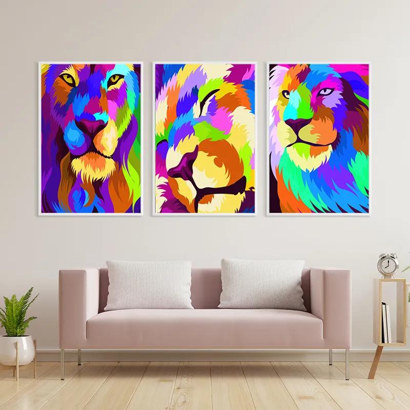 többrészes vászonkép Lion Set mockup 3