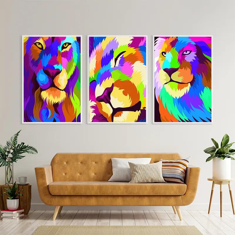 többrészes vászonkép Lion Set mockup 4