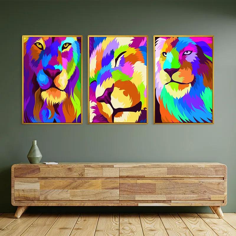 többrészes vászonkép Lion Set mockup 2