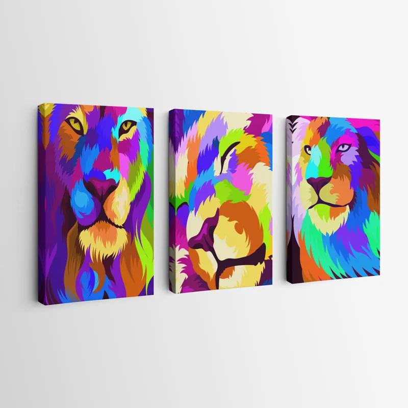 többrészes vászonkép Lion Set mockup 0