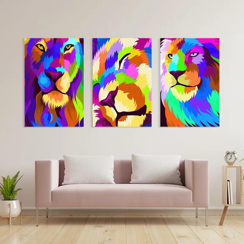 többrészes vászonkép Lion Set mockup 3