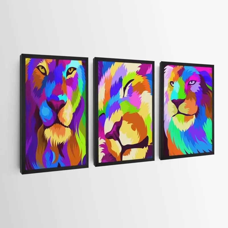 többrészes vászonkép Lion Set mockup 0