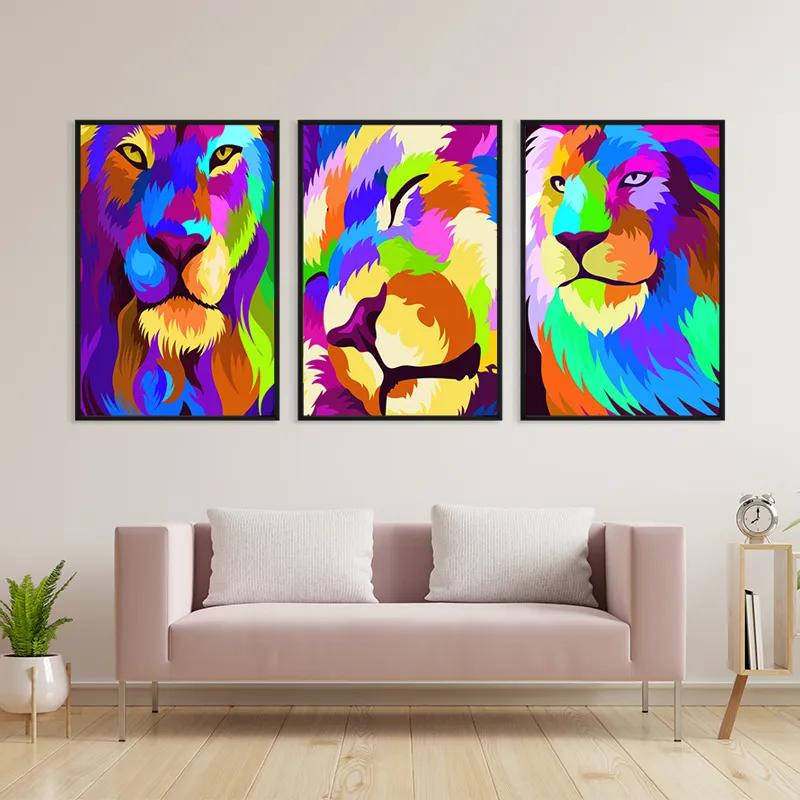 többrészes vászonkép Lion Set mockup 3