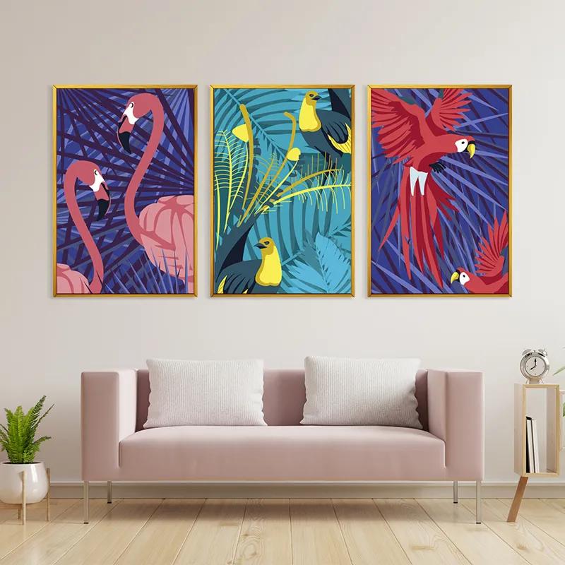 többrészes vászonkép Exoticirds Set mockup 3