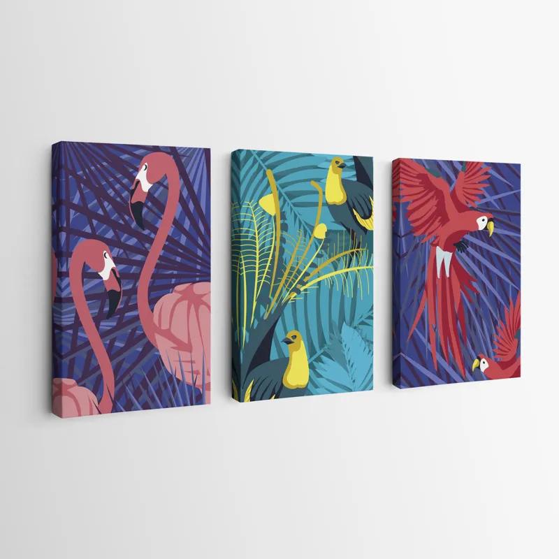 többrészes vászonkép Exoticirds Set mockup 0