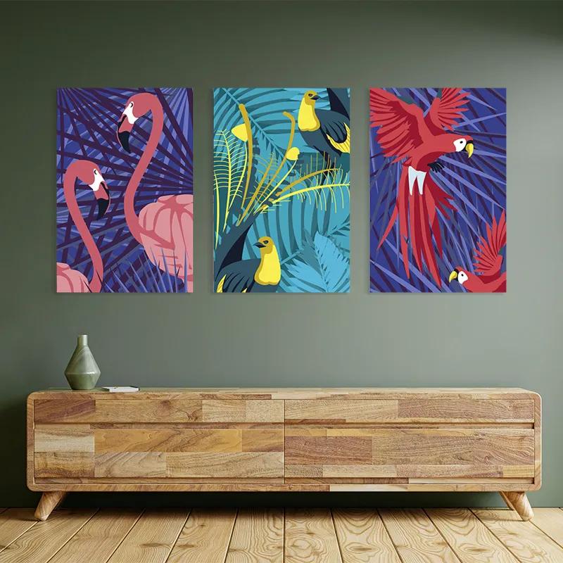 többrészes vászonkép Exoticirds Set mockup 2