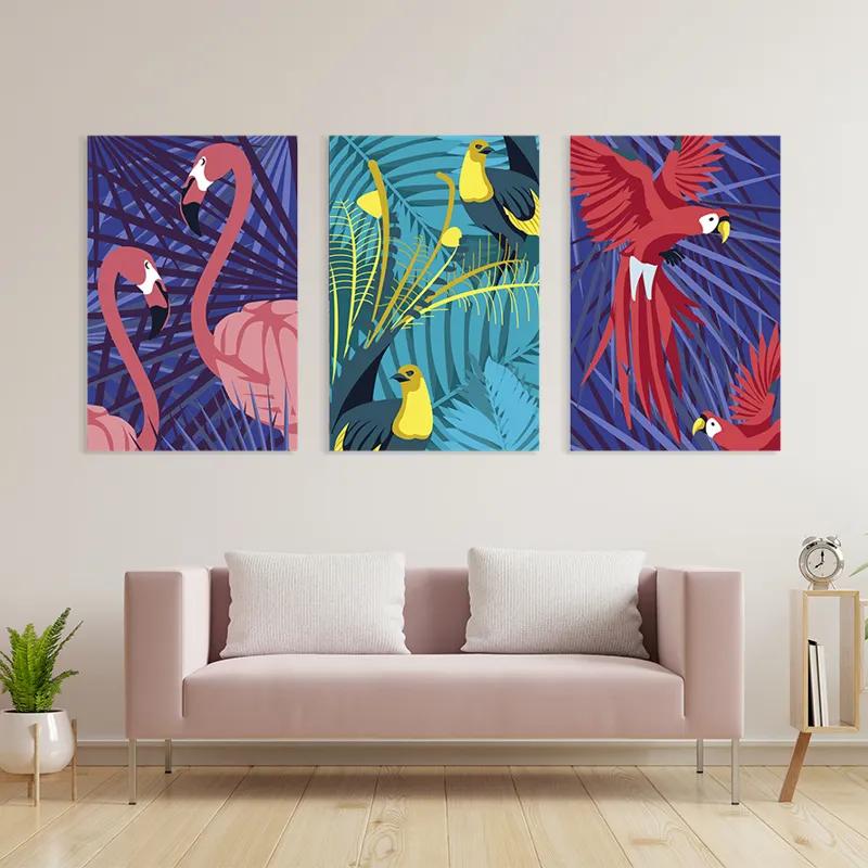 többrészes vászonkép Exoticirds Set mockup 3