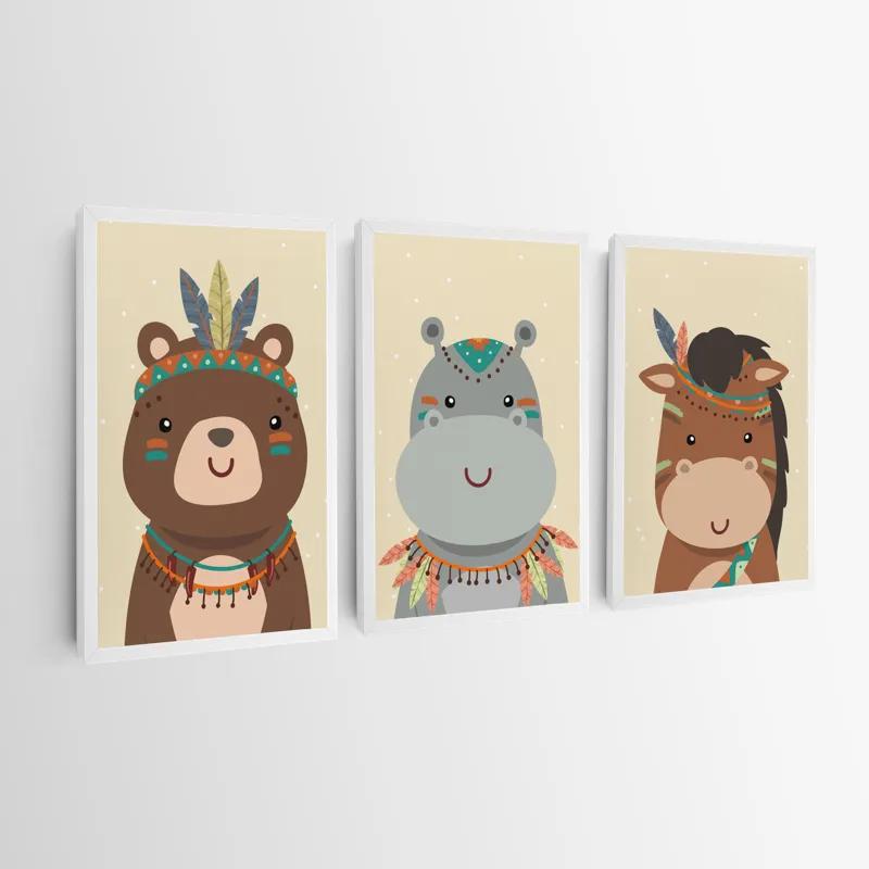 többrészes vászonkép Indiannimals Set mockup 0