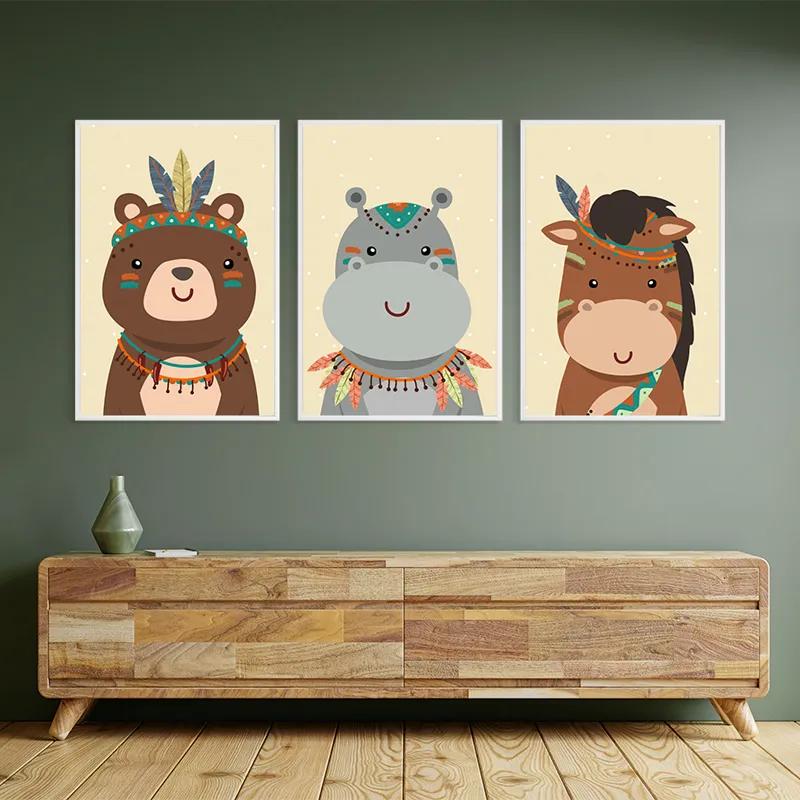 többrészes vászonkép Indiannimals Set mockup 2